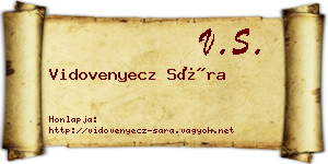 Vidovenyecz Sára névjegykártya