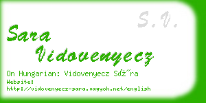 sara vidovenyecz business card